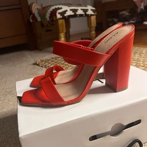 Aldo leather red-orange color heels size 7.5